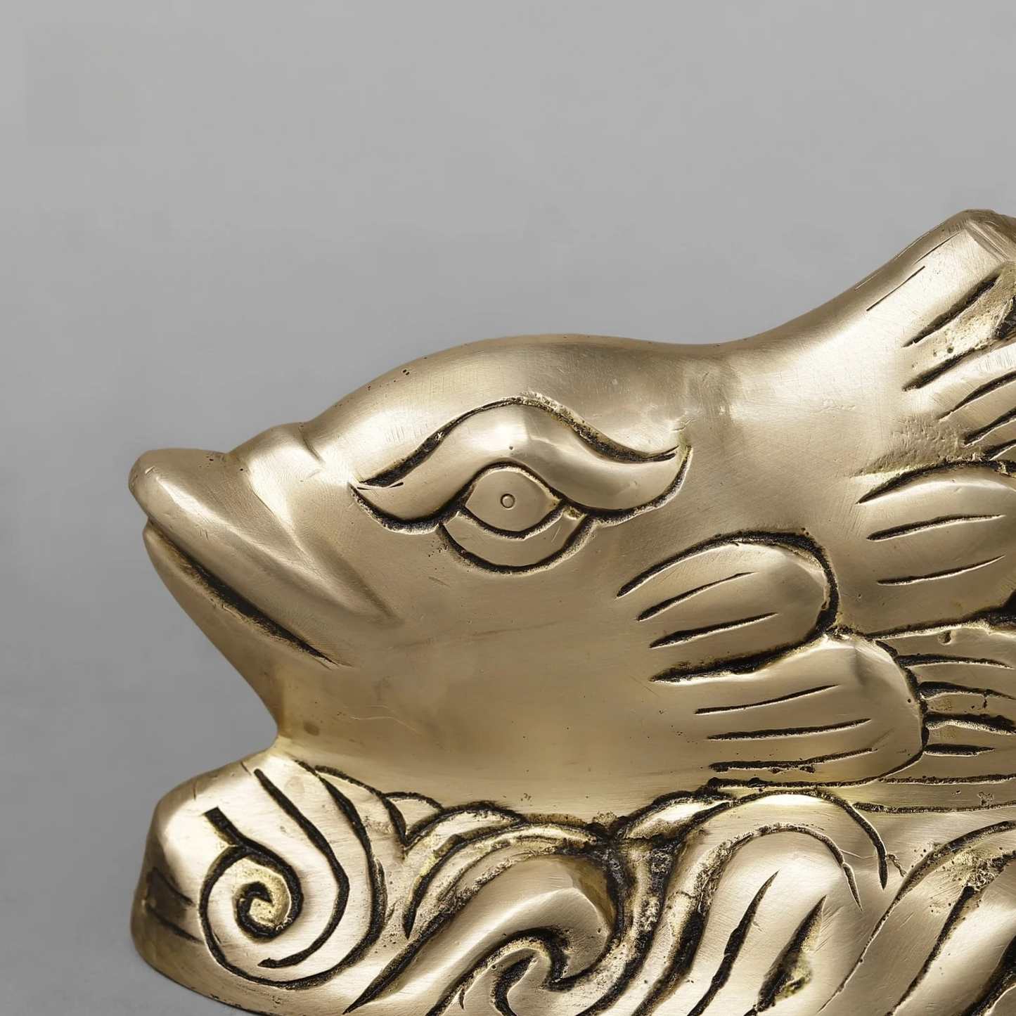 Brassaura® Koi Fish Brass Sculpture | Symbol of Prosperity & Abundance | Height 16.5 Inches & Weight 7.48 Kgs