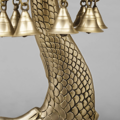 Brassaura® Koi Fish Brass Sculpture | Symbol of Prosperity & Abundance | Height 16.5 Inches & Weight 7.48 Kgs