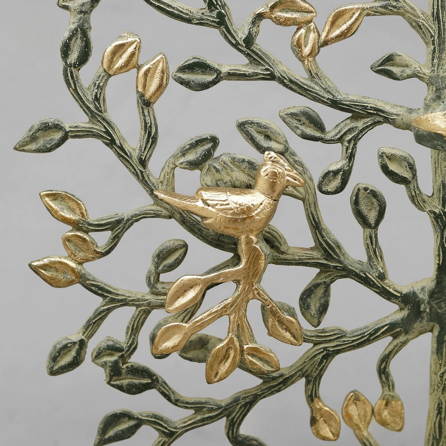 Brassaura® Brass Tree of Life Tealight Holder with Birds | Decorative Brass Candle Stand for Home Décor, Living Room, Meditation Space & Gifting | 17 Inches | 2.94 Kg