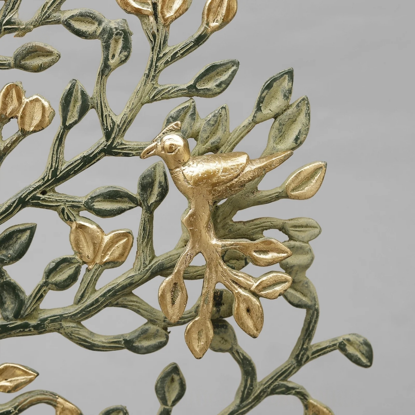 Brassaura® Tree of Life with Birds Brass Sculpture | Dual-Tone Artistic Finish | Height 17 Inches & Weight 2.94 Kgs