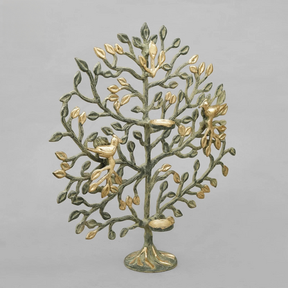 Brassaura® Tree of Life with Birds Brass Sculpture | Dual-Tone Artistic Finish | Height 17 Inches & Weight 2.94 Kgs