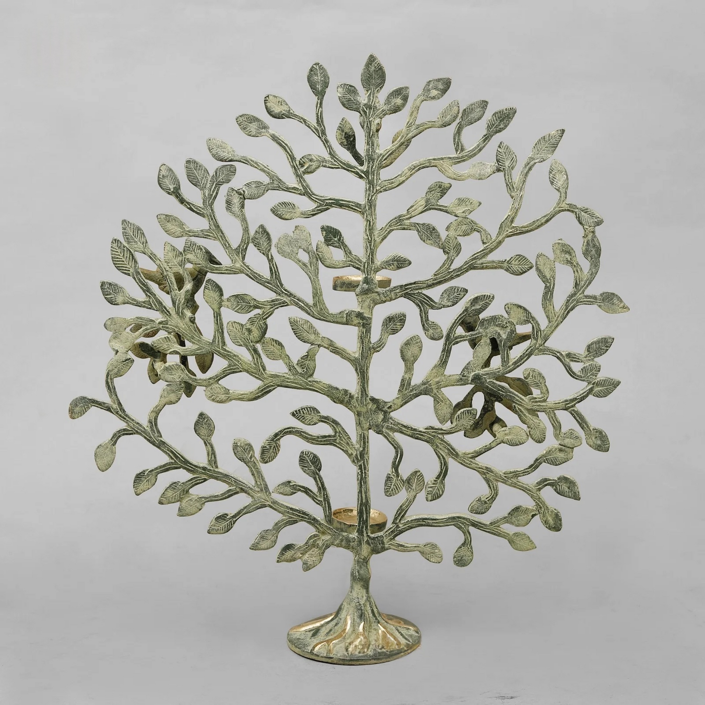 Brassaura® Brass Tree of Life Tealight Holder with Birds | Decorative Brass Candle Stand for Home Décor, Living Room, Meditation Space & Gifting | 17 Inches | 2.94 Kg