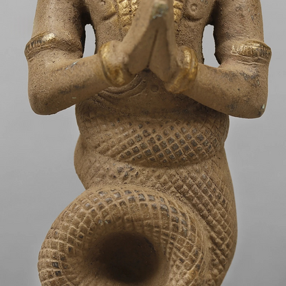 Brassaura® Brass Naga Devta Idol | Sacred Serpent Deity Statue with Sheshnag Canopy | Traditional Brass Sculpture for Home Temple, Spiritual Décor & Gifting | 9.5 Inches | 1.88 Kg