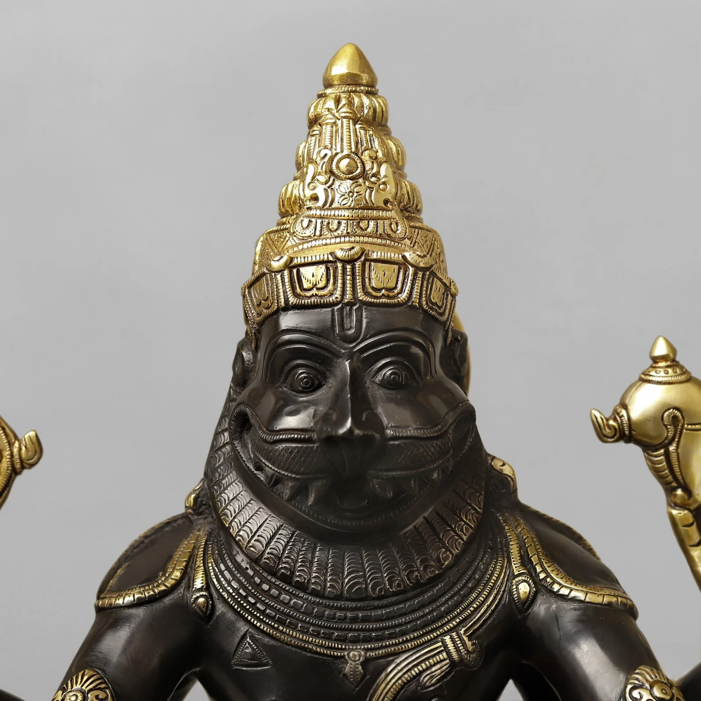 Brassaura® Brass Yoga Narasimha Idol | Lord Narasimha Seated Brass Statue | Antique Finish | Home Temple, Pooja Room & Spiritual Décor | Height 20 Inches | 16.12 Kg
