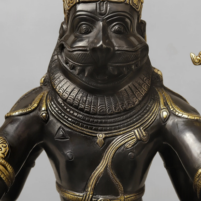Brassaura® Brass Yoga Narasimha Idol | Lord Narasimha Seated Brass Statue | Antique Finish | Home Temple, Pooja Room & Spiritual Décor | Height 20 Inches | 16.12 Kg