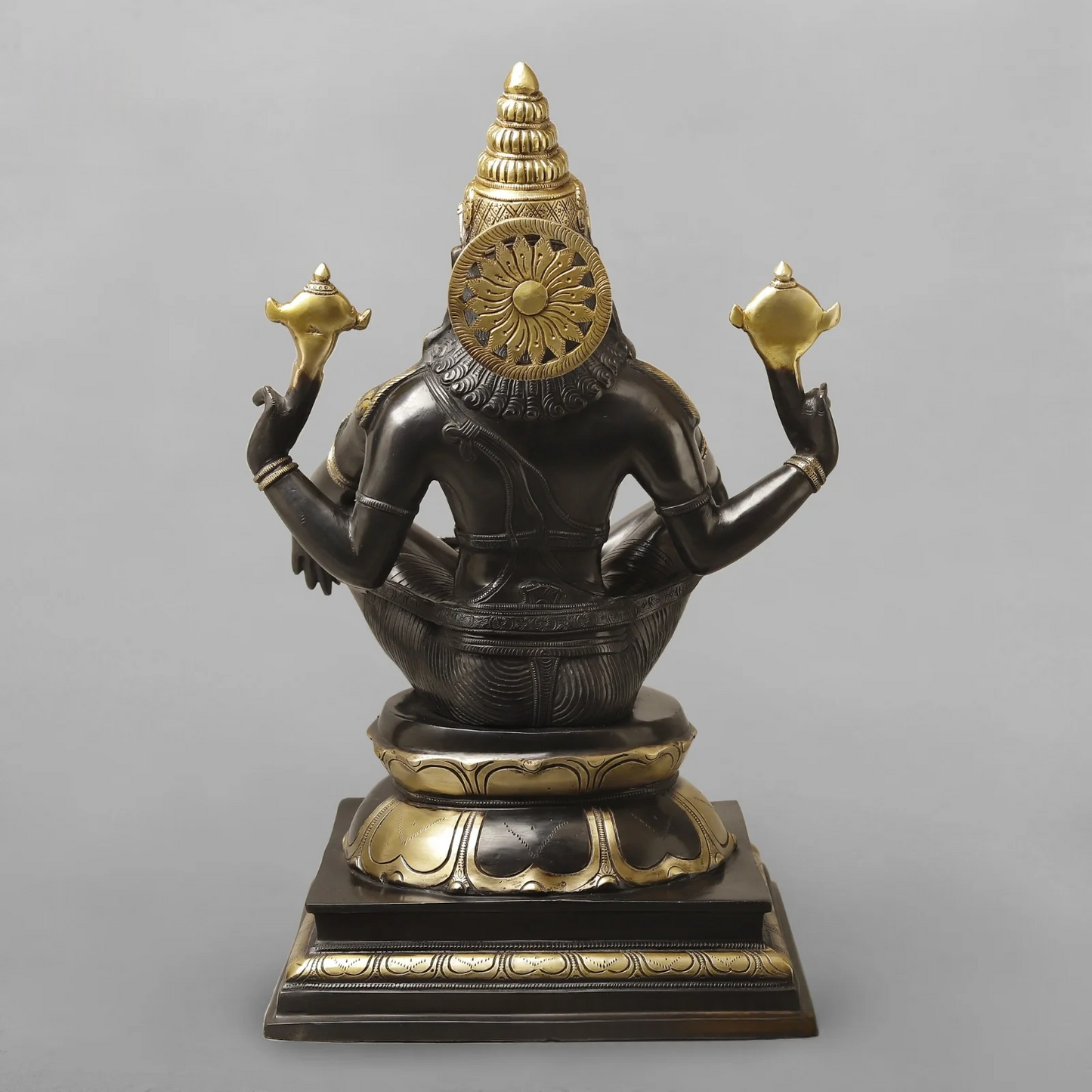 Brassaura® Brass Yoga Narasimha Idol | Lord Narasimha Seated Brass Statue | Antique Finish | Home Temple, Pooja Room & Spiritual Décor | Height 20 Inches | 16.12 Kg
