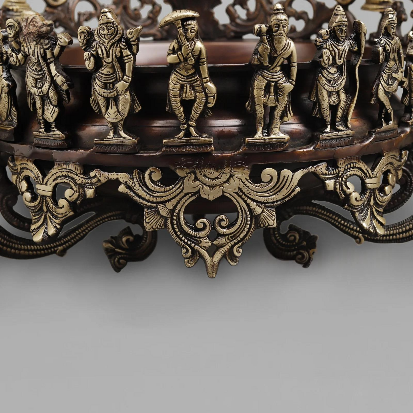 Brassaura® Brass Tirupati Balaji Decorative Urli with Dashavatara, Shankha & Chakra | Height 16.5 Inches | Weight 14 Kgs