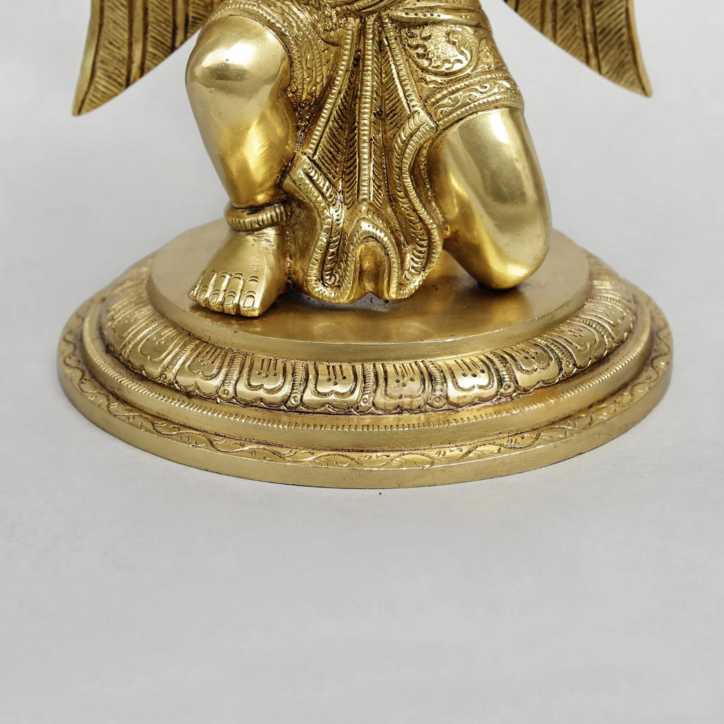 Brassaura® Brass Garuda Dev Statue in Namaste Pose | Handcrafted Garuda Idol for Home Temple, Pooja Room & Spiritual Décor | Height 12 Inches | Weight 5.04 Kgs