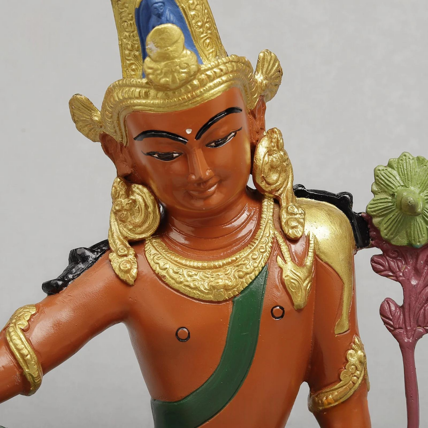 Brassaura® Brass Meditating Buddha Statue with Lotus Flower | Handcrafted Lord Buddha Idol for Home Temple, Living Room & Spiritual Décor | Height 12 Inches | Weight 5.26 Kgs