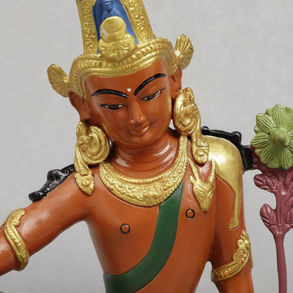 Brassaura® Brass Meditating Buddha Statue with Lotus Flower | Handcrafted Lord Buddha Idol for Home Temple, Living Room & Spiritual Décor | Height 12 Inches | Weight 5.26 Kgs