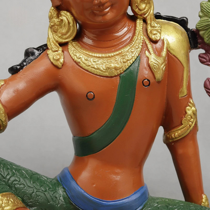 Brassaura® Brass Meditating Buddha Statue with Lotus Flower | Handcrafted Lord Buddha Idol for Home Temple, Living Room & Spiritual Décor | Height 12 Inches | Weight 5.26 Kgs
