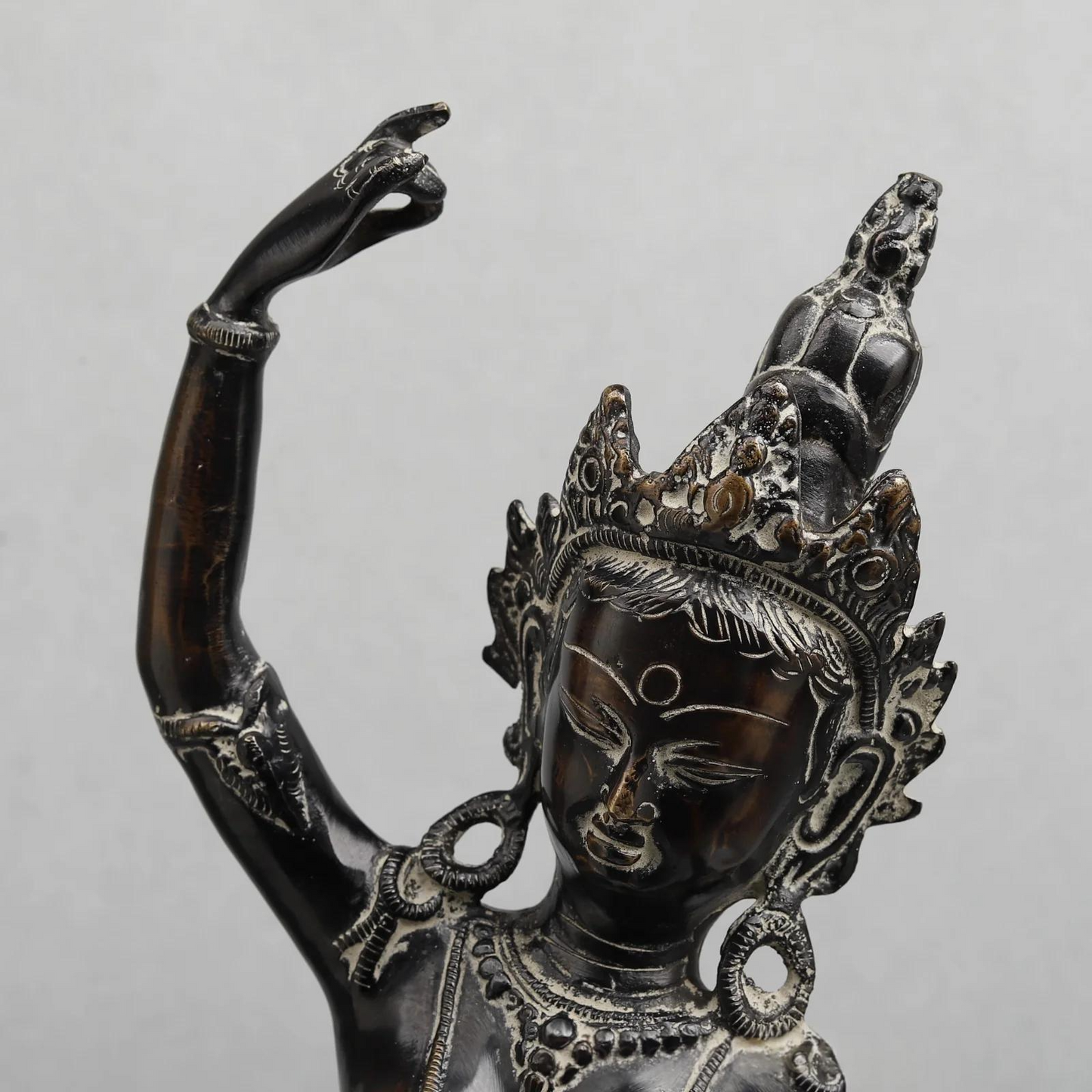 Brassaura® Dancing Tara Devi Statue with Antique Black Finish | Handcrafted Goddess Tara Idol Spiritual Décor | Height 19 Inches | Weight 4.16 Kgs