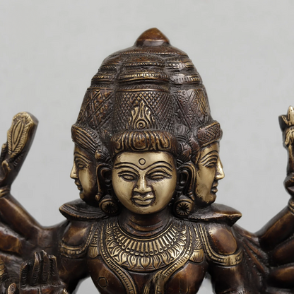 ब्रासोरा® वृंदावन वेणुगोपाल कृष्ण पीतल की प्रतिमा मोर के साथ | एंटीक नीला और सुनहरा रंग | ऊँचाई 20 इंच