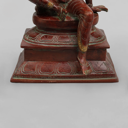 Brassaura® Goddess Parvati Seated Idol with Bronze Antique Finish | Pure Superfine Brass Handcrafted Murti | Brass Statue for Home Temple, Pooja Room | Height 13 Inches | Weight 4.520 Kgs