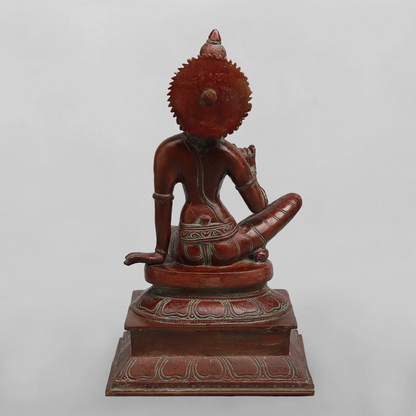 Brassaura® Goddess Parvati Seated Idol with Bronze Antique Finish | Pure Superfine Brass Handcrafted Murti | Brass Statue for Home Temple, Pooja Room | Height 13 Inches | Weight 4.520 Kgs