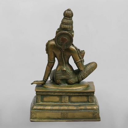 Brassaura® Goddess Parvati Seated Idol with Bronze Antique Finish | Pure Superfine Brass Handcrafted Murti | Brass Statue for Home Temple, Pooja Room | Height 10 Inches | Weight 4.420 Kgs