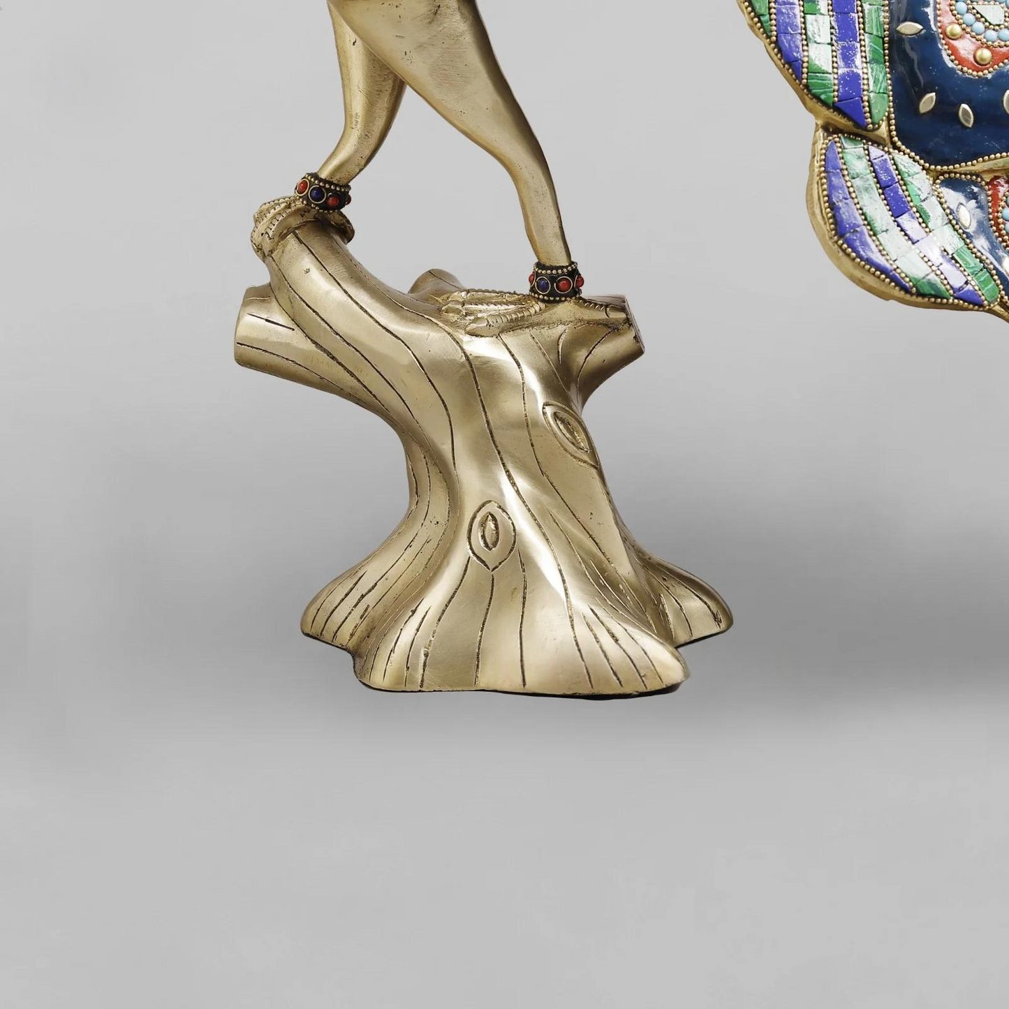 Brassaura® Peacock Standing Idol with Multi-Color Finish | Pure Superfine Brass Handcrafted Murti | Brass Statue  | Height 25 Inches | Weight 51.5Kgs