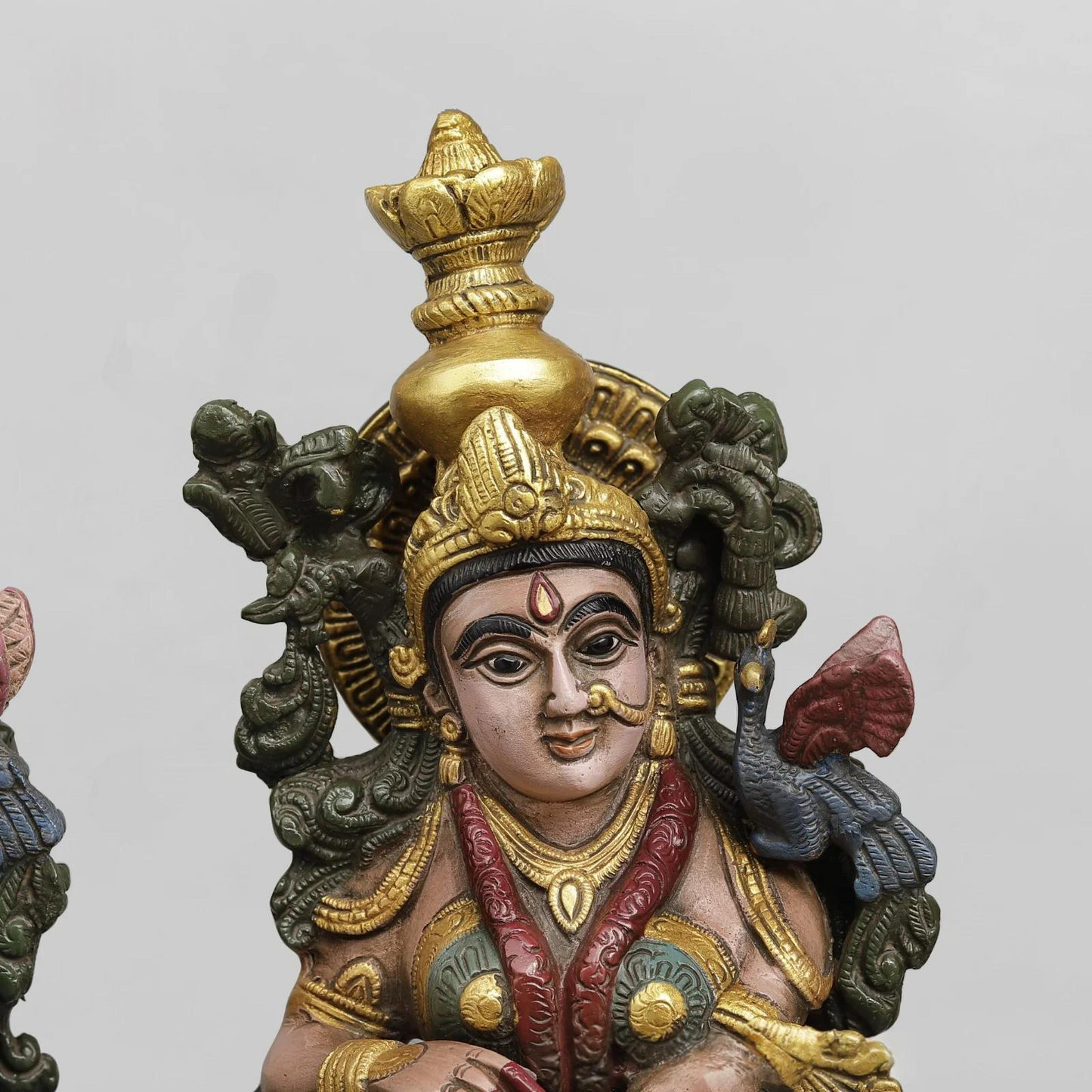 Brassaura® Radha Krishna Brass Idol Pair | Handcrafted Krishna & Radha Murti with Antique Multicolour Finish | Height 20 Inches | Weight 16.2 Kg