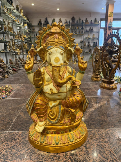 ब्रासोरा® वृंदावन वेणुगोपाल कृष्ण पीतल की प्रतिमा मोर के साथ | एंटीक नीला और सुनहरा रंग | ऊँचाई 20 इंच