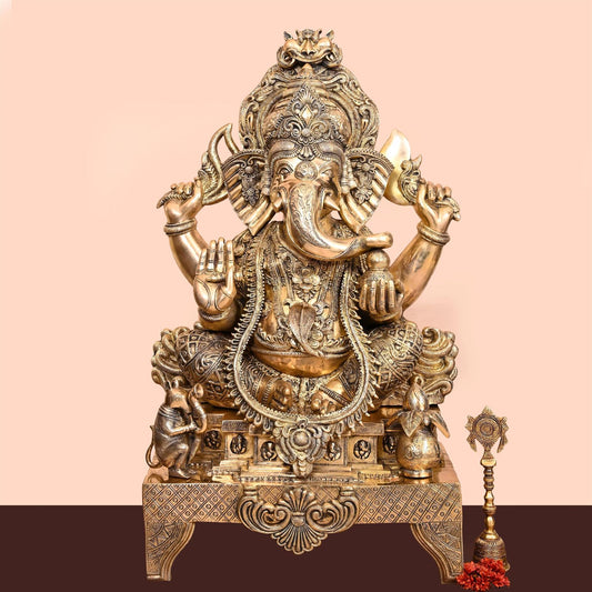 Brass Jewellery Ganesha Weight 60.5 Kg & Height 35 Inch