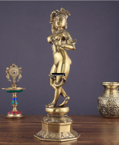 Brassaura™ Pure Brass Celestial Being Statue – Height 16.25 in