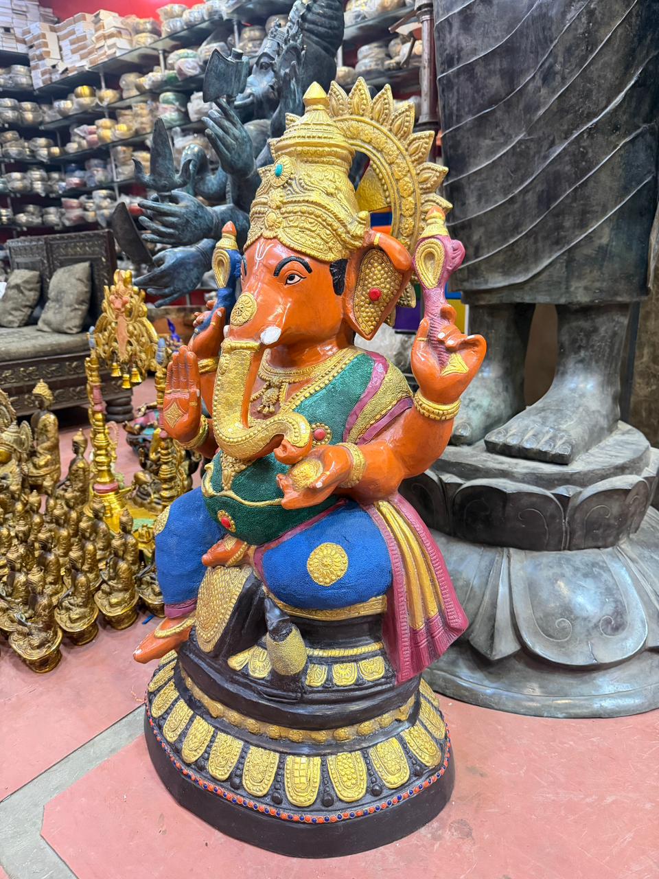 Brassaura® Brass Ganesh Statue | Height 35.04 Inches & Weight 48 kg