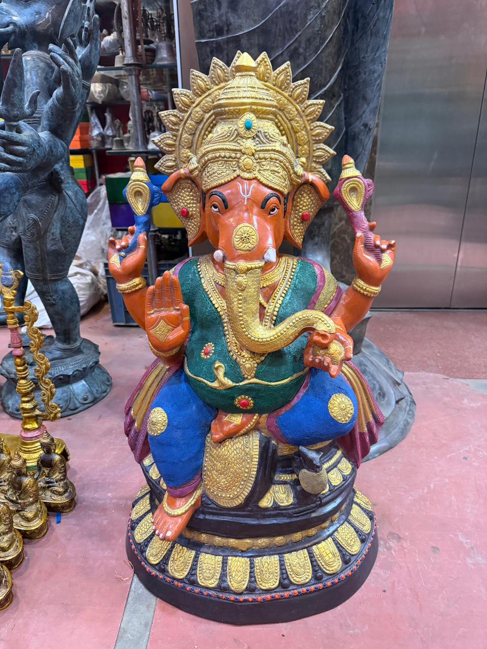 Brassaura® Brass Ganesh Statue | Height 35.04 Inches & Weight 48 kg