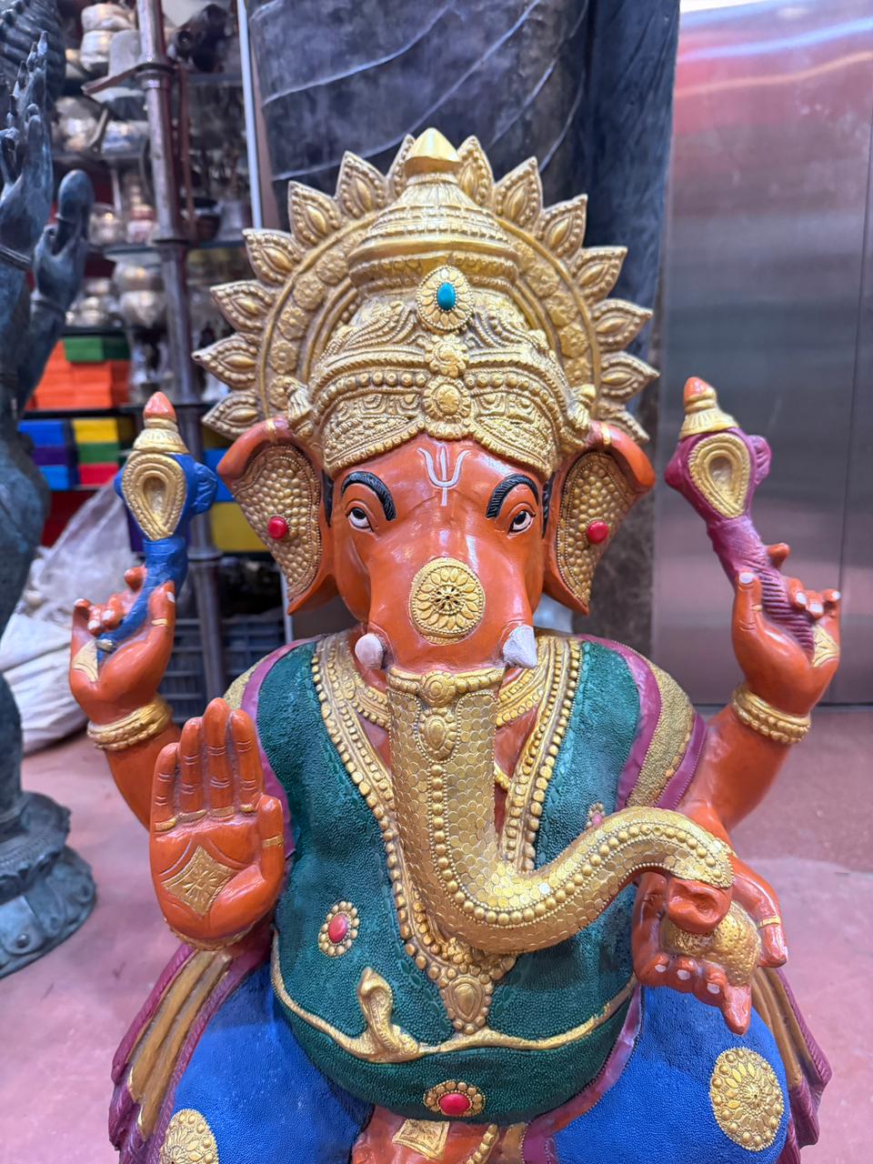 Brassaura® Brass Ganesh Statue | Height 35.04 Inches & Weight 48 kg