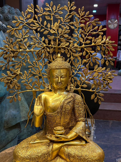 Brass Big Buddha statue for home and decor and gift Item weight 27.3 kg Height 30 inch