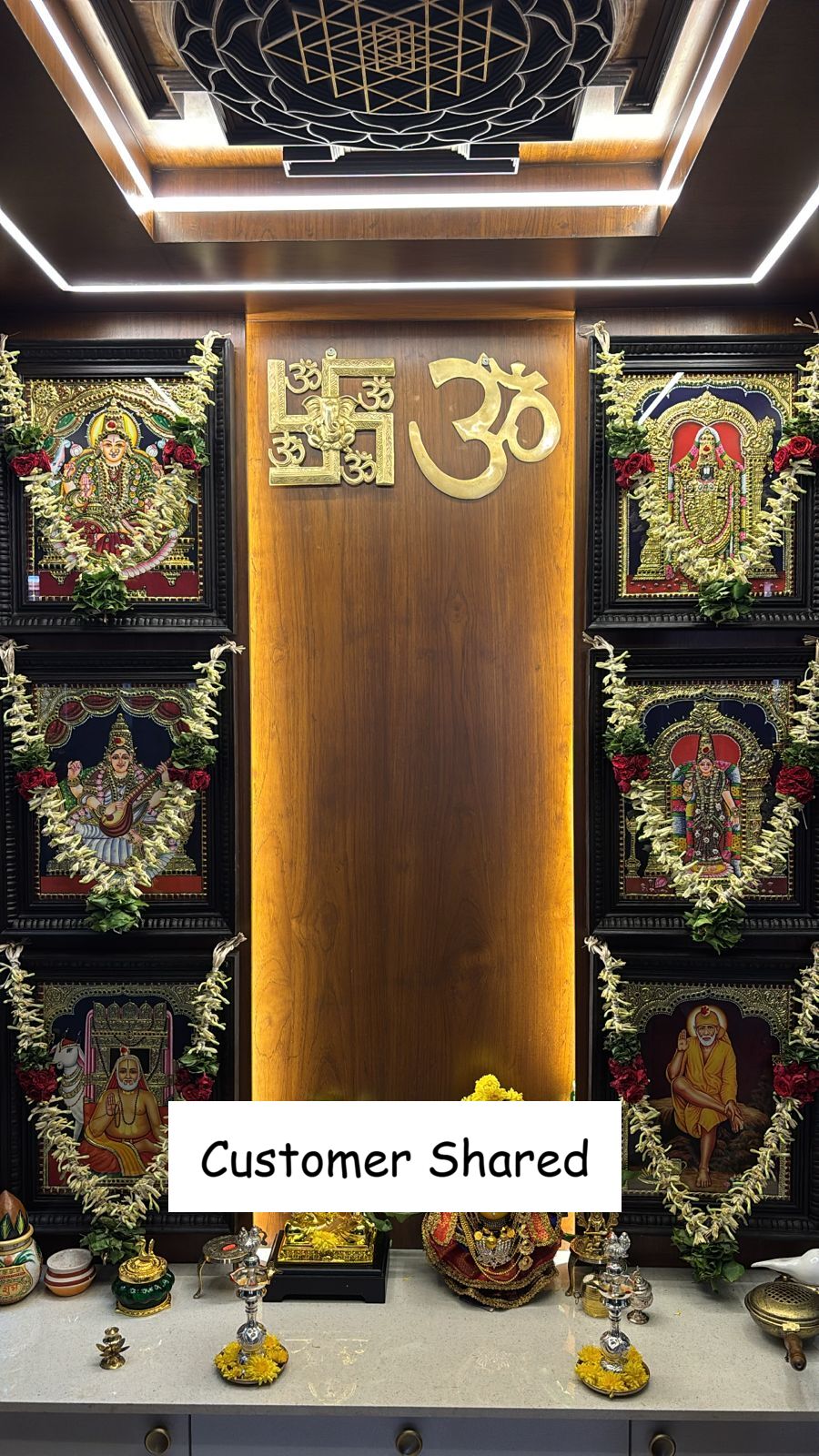 Brassaura® Brass Swastik Ganesha Wall Hanging with OM Symbols | Height 8.5 Inches