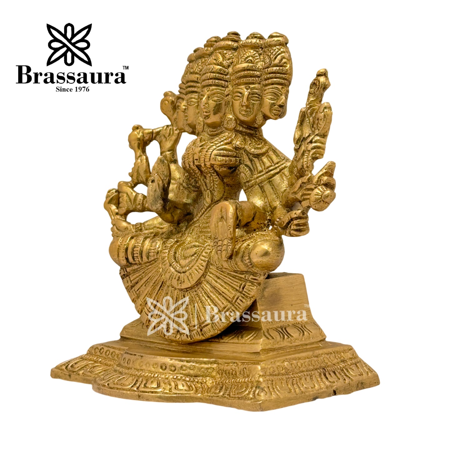 Brass Ma Gayatri Idol for Home and Decor Weight 1.2 Kg Height 13 cm