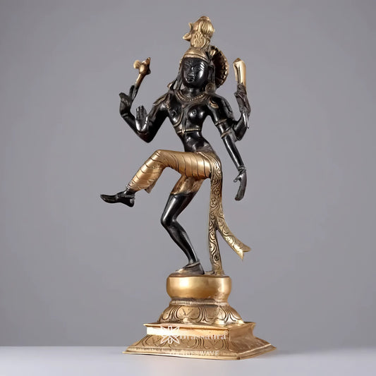 Brassaura™ Lord Natraj Superfine Brass Idol | Height 12.5 Inches & Weight 3.12 kgs