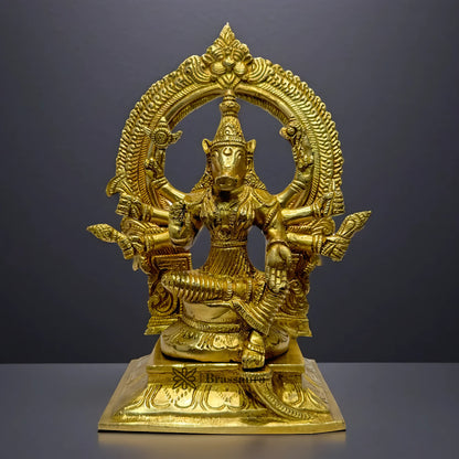 Brassaura™ Brass Varahi Idol – Height 12 Inches & Weight 2.2 Kgs | Traditional Pooja Room Décor