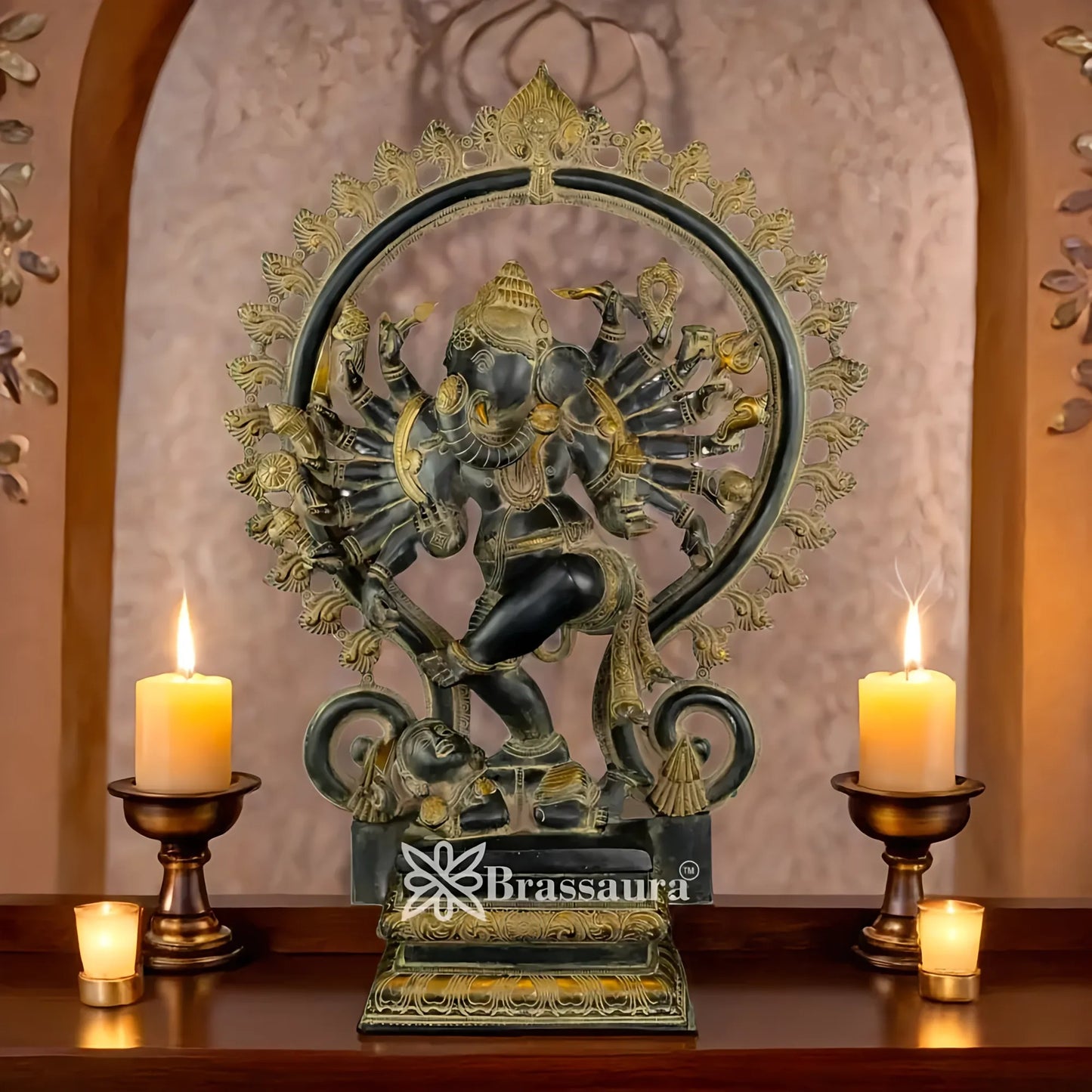 Brassaura™ Brass Ganesha Idol | Height 25.5 Inches & Weight 22.4 Kgs