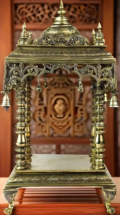 Brassaura™ Brass Temple Statue – Height 21 Inches & Weight 14.8 Kgs | Artistic Spiritual Accent