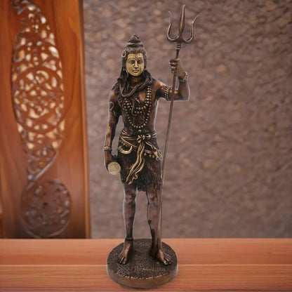Brassaura™ Brass Dark Color Standing Shiva Murti – Height 25.2 Inches & Weight 10 Kgs | Classic Idol