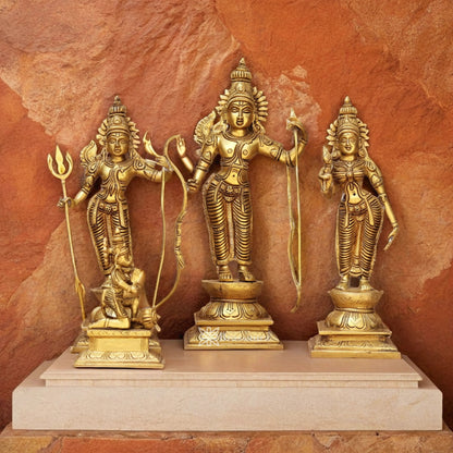 Brassaura™ Brass Ram Darbar Idol – Height 14.5 Inches & Weight 10.5 Kgs | Classic Vedic Décor for Sacred Spaces