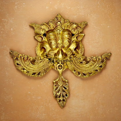 Brassaura™ Handcrafted Brass Nazar Raksha Kawach Wall Hanging – Height 12 Inches & Weight 1.5 Kgs | Sacred Wall Décor