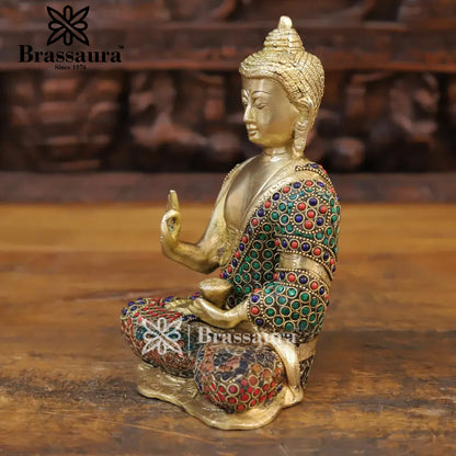 Brass Buddha For Home And Décor Weight 2.28 kg Height 8.5 Inch