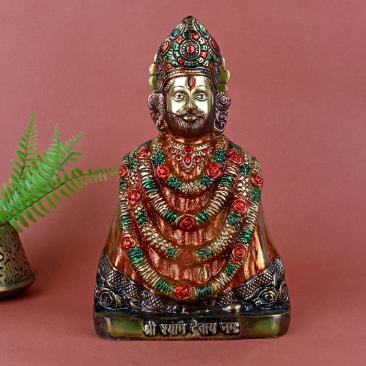 ब्रासोरा® वृंदावन वेणुगोपाल कृष्ण पीतल की प्रतिमा मोर के साथ | एंटीक नीला और सुनहरा रंग | ऊँचाई 20 इंच