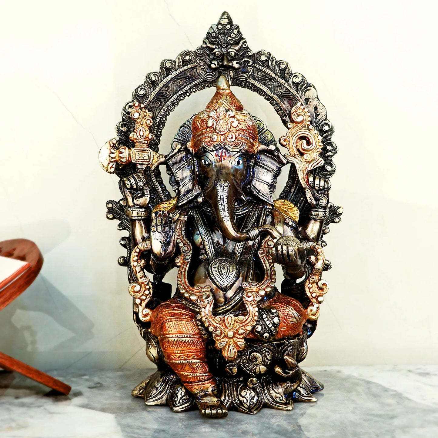 Brassaura® Brass Ganesha Statue | Height 17 Inches