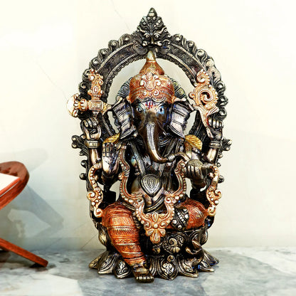Brassaura® Brass Ganesha Statue | Height 17 Inches