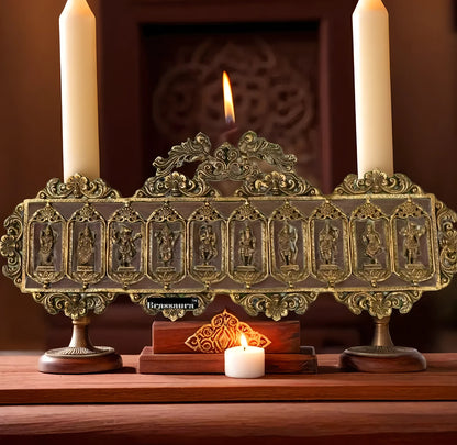 Brassaura™ Brass Dashavatar Wall Hanging – Width 30 Inches & Height 12 Inches, Weight 7.6 Kgs