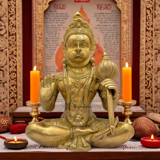 Brass Hanuman Weight 7.9 Kg & Height 13.5 Inch