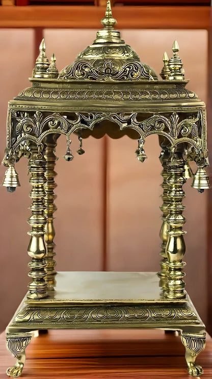 Brassaura™ Brass Temple Statue – Height 21 Inches & Weight 14.8 Kgs | Artistic Spiritual Accent