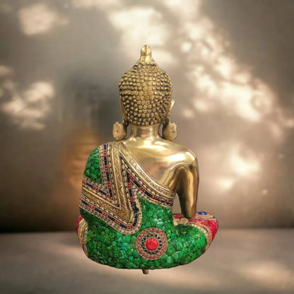 Brassaura® Brass Blessing Buddha Statue | Height 16 Inches