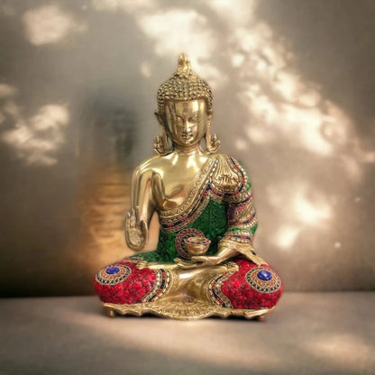 Brassaura® Brass Blessing Buddha Statue | Height 16 Inches
