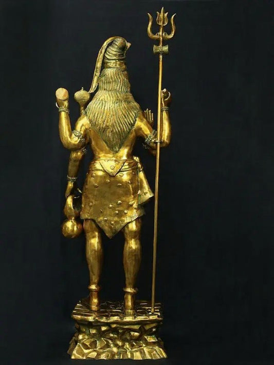 Brassaura® Brass Large Standing Shiva Statue | Height 91 Inches & Weight 186.46 kg