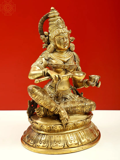 Brassaura® Brass Goddess Annapurna Statue | Height 10 Inches & Weight 4 kg