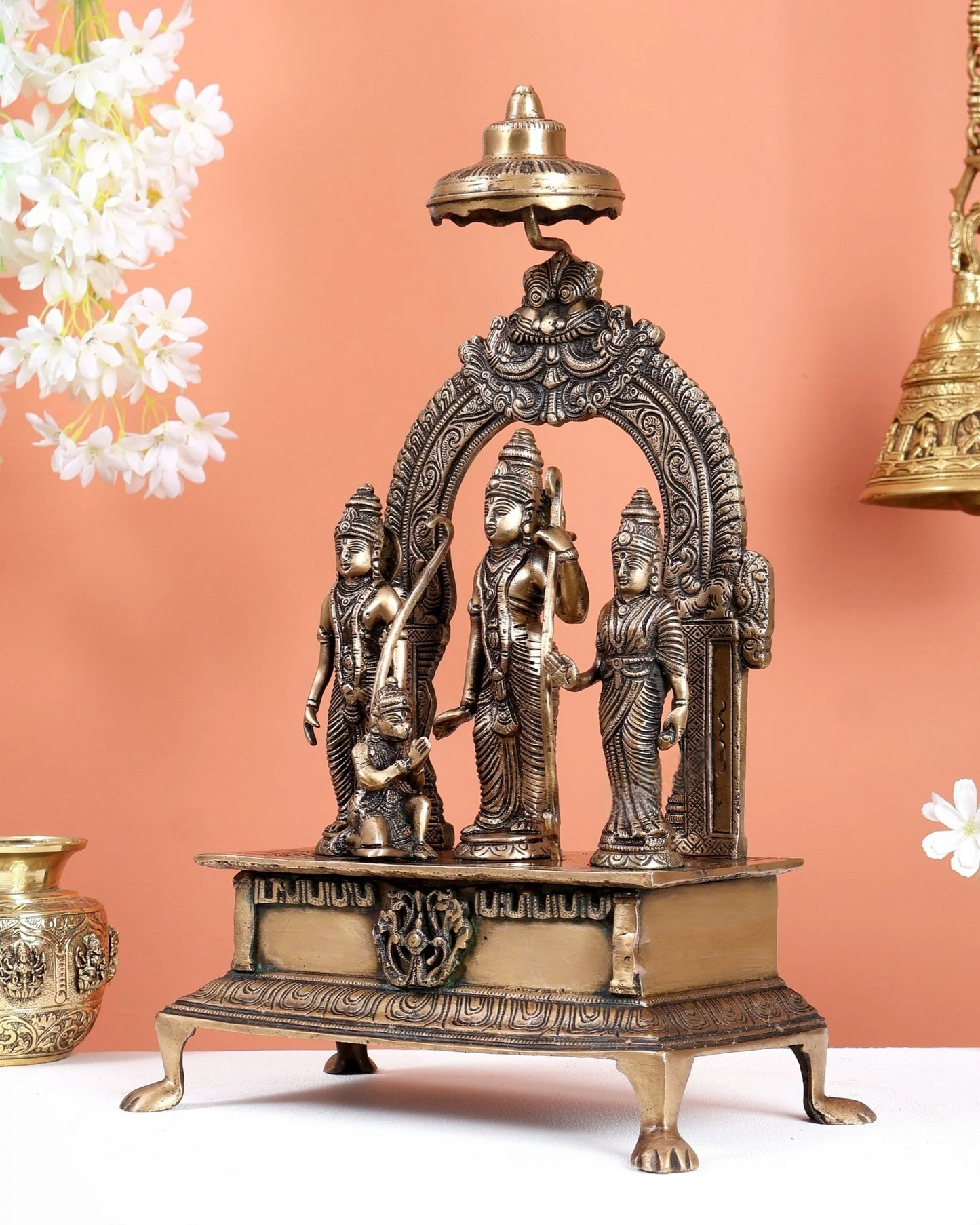 Brassaura® Brass Ram Darbar Statue | Height 16 Inches